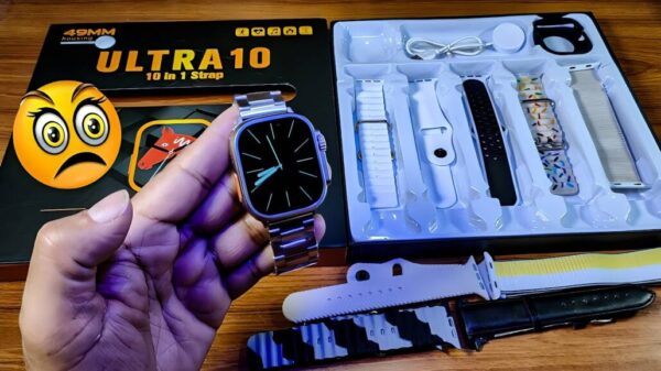 Ultra 10 Smart Watch 10 in 1 Straps Smart Watch With Protector case 49mm HD Display Wireless Charging Bluetooth Sports Fitness Health (Touch Watch) - Image 2